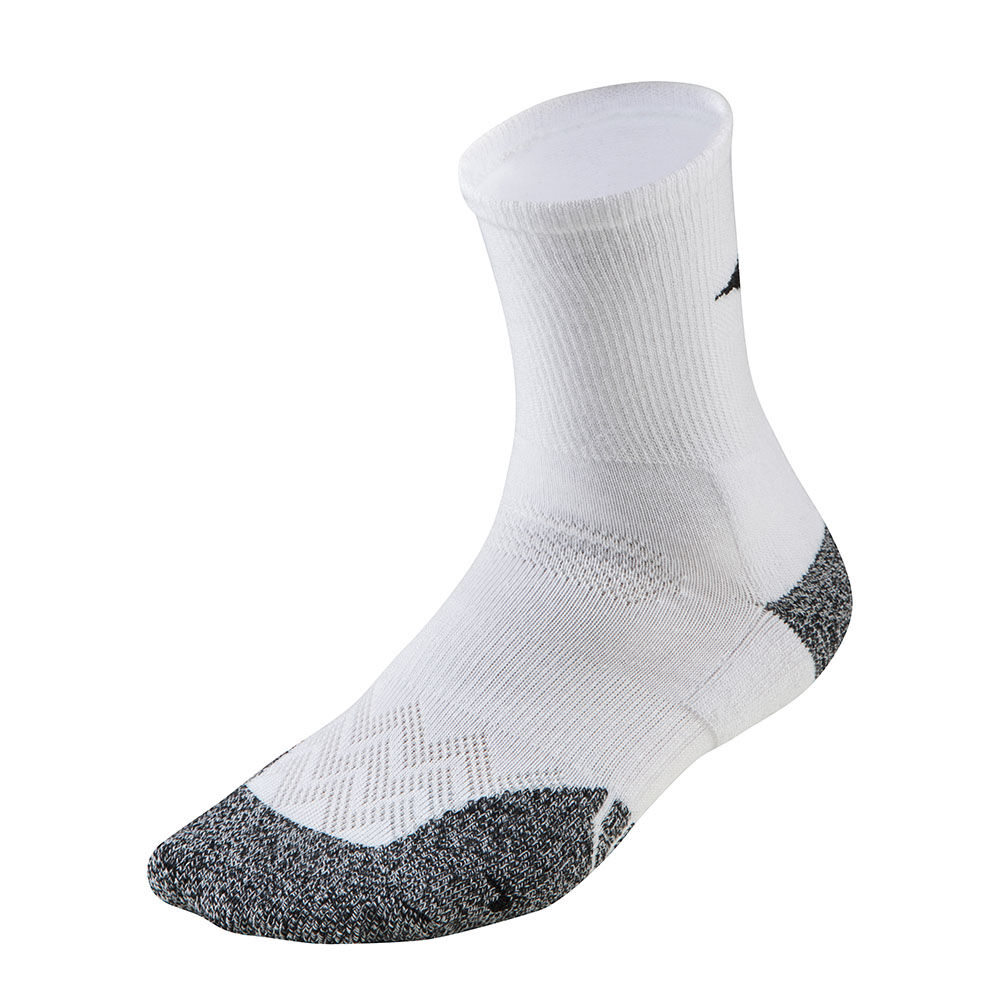 Mens Mizuno Premium Comfort Running Socks White/Grey Philippines (ITBHND108)